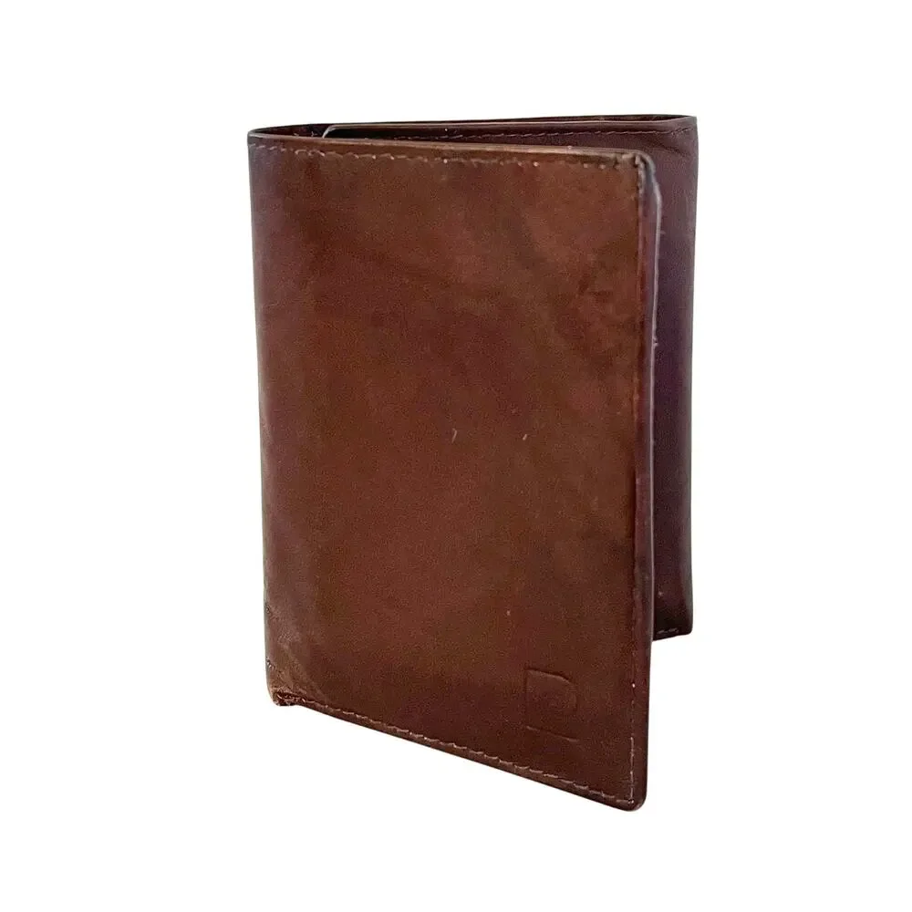 Vintage Pierre Cardin Brown Leather Trifold Wallet